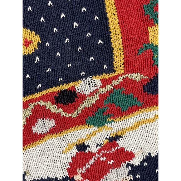 Vintage Pullover Ugly Christmas Sweater STUDIO Cotton Blend Small - Picture 2 of 6